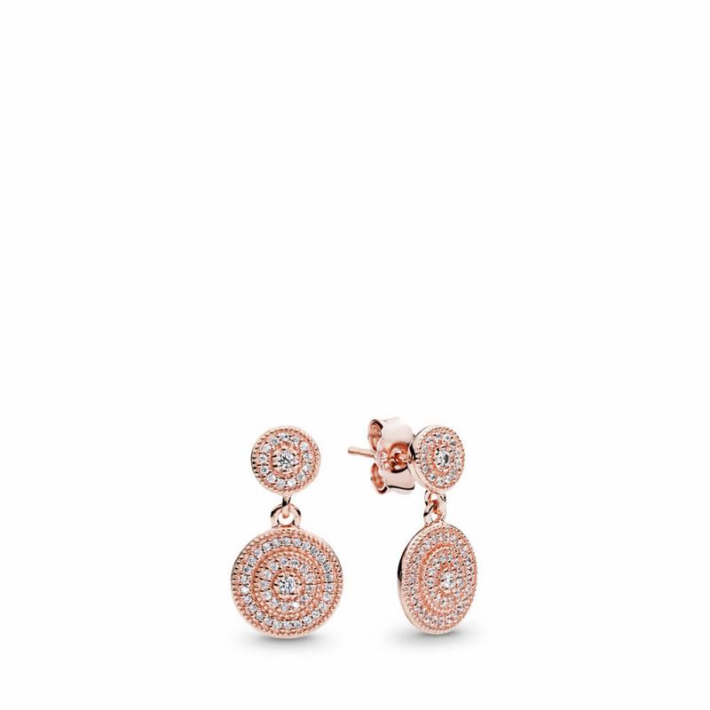 Pandora Rose™ Radiant Elegance Drop Earrings - Pandora Rose/Cubic Zirconia - Canada | TQ2106LN